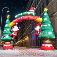 Arche gonflable Arches de Noël Conception d'arche pour l'extérieur Joyeux Noël Fête Événements Porte d'entrée