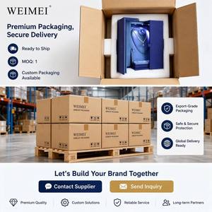 WEIMEI Custom Logo Large Blue Double Open LED Light Jewelry Storage <b>Box</b> With Drawer For Full Jewelry Set jewelry display set <b>box</b> - Product Image 6