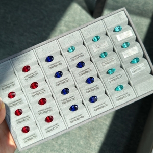 Piedras Preciosas Cultivadas en Laboratorio, Piedras Sueltas, Color Sangre de Paloma, Azul Real, Paraiba, Aguamarina, Espinela Cobalto, Zafiro - Product Image 1