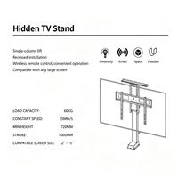 Lève-téléviseur électrique dissimulé motorisé pour support TV caché, télécommande RF sans fil, acier SPCC, capacité de charge 60 kg, VESA 200-600 mm