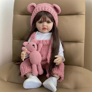 Muñeca Reborn NPK de 55 cm, cuerpo totalmente de plástico, muñeca realista con ropa tejida y accesorios para coleccionistas y regalos. - Product Image 2