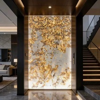 Panneau mural en résine acrylique translucide rétroéclairé par LED, grande dalle en acrylique pur, surface solide, imitation alabâtre