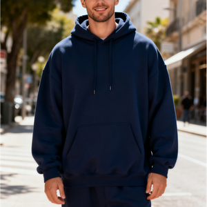 TKAN373 Venta al por mayor de peso pesado Fleece Drop Shoulder French Terry Hoodie Hip Hop Oversized Streetwear Unisex Hoodie Custom Logo - Product Image 1