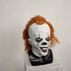 หน้ากากยางตัวตลกฮาโลวีนน่ากลัวสำหรับคอสเพลย์และแกล้งเพื่อนำเสนอเครื่องแต่งกายปาร์ตี้ที่น่ากลัว - Product Image 1