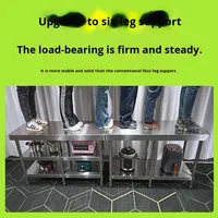 Équipement de cuisine commerciale, plan de travail en acier inoxydable 304, coin arrondi, six pieds, planche à découper extra épaisse, comptoir de cuisine