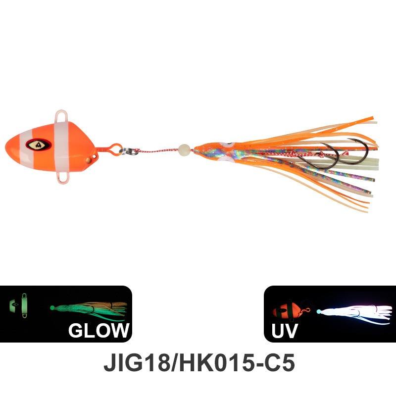 Orange + double squid hooks