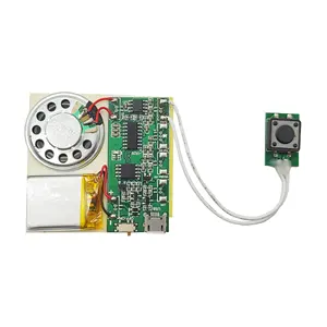 Perekam suara tombol tekan 8MB, disesuaikan USB dapat diprogram merekam suara musik Chip modul untuk kartu ucapan dan hadiah