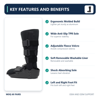 Bottes de marche hautes à coque rigide CE en promotion avec doublure en tissu pour entorses, fractures et récupération postopératoire