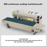 Machine de scellage continue semi-automatique horizontale pour sachets en plastique, poly/PE, aluminium, feuille d'aluminium