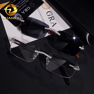 Accessorio di <span class=keywords><strong>Moda</strong></span> Occhiali in Argento 925 con Diamanti Ghiacciati Gioielli Hip Hop Occhiali da Sole con Moissanite VVS per Uomo e Donna - Product Image 3