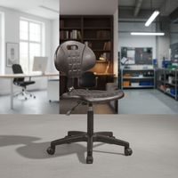 Chaise de laboratoire ergonomique moderne VitalLab, tabouret ESD en mousse PU avec roulettes pivotantes réglables, dossier XBY M13 pour atelier