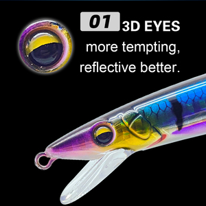 Honoreal Esca Artificiale Realistica 140mm 14g Slim Jerkbait per <span class=keywords><strong>Pesca</strong></span> in Acqua Salata, Affondamento Lento, Lunga Distanza di Lancio, Confezione Bulk - Product Image 3