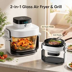 Friteuse à air chaud 2-en-1 avec fenêtre de visualisation 7QT pour le marché allemand et européen - Product Image 1
