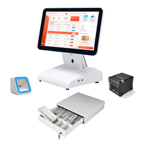 Système de point de vente tout-en-un avec écran tactile de 15,6 pouces, terminal Android, caisse enregistreuse pour restaurant avec imprimante 58/80 mm, systèmes de point de vente