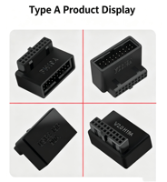 Adaptateur USB 3.0 19/20P à 90 degrés pour carte mère d'ordinateur de bureau, outil de gestion des câbles, accessoire d'assemblage PC avec boîtier
