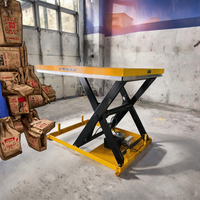 Plateforme élévatrice à ciseaux hydraulique manuelle portable de 350 kg, mini chariot à plateau plat en acier mobile pour le shopping et le stockage, produit OEM