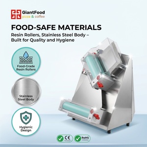 Machine à étaler la pâte commerciale en acier inoxydable avec rouleaux en résine de qualité alimentaire pour boulangerie et pizzeria - Product Image 4