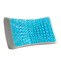 WJ-1139 Zervikales Kühlendes Memory-Foam-Kissen mit Gel-Schicht, Orthopädisches Design mit Seitensteg, Gestrickt, Abnehmbar, Waschbar für Pflege und Hotel