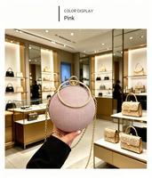 Sac à bandoulière rond en chaîne, orné de diamants, pour femme, idéal pour les soirées et les dîners – Vente en gros