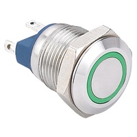 Haute qualité GQ12-A (CE, ROHS) ONPOW 12mm tête plate anneau illuminé 1NO interrupteur à bouton-poussoir étanche