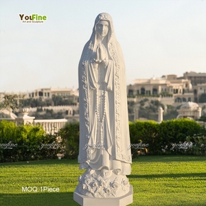 Statue de <span class=keywords><strong>la</strong></span> <span class=keywords><strong>Vierge</strong></span> de <span class=keywords><strong>Fatima</strong></span> en marbre naturel extérieur de jardin grandeur nature Sculpture portant une couronne - Product Image 4