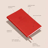 Luxuriöses PU-Leder Notizbuch Anpassbare Innenseiten Liniert Graviertes Logo A5 Nachfüllbares Journal für Büro und Schreiben
