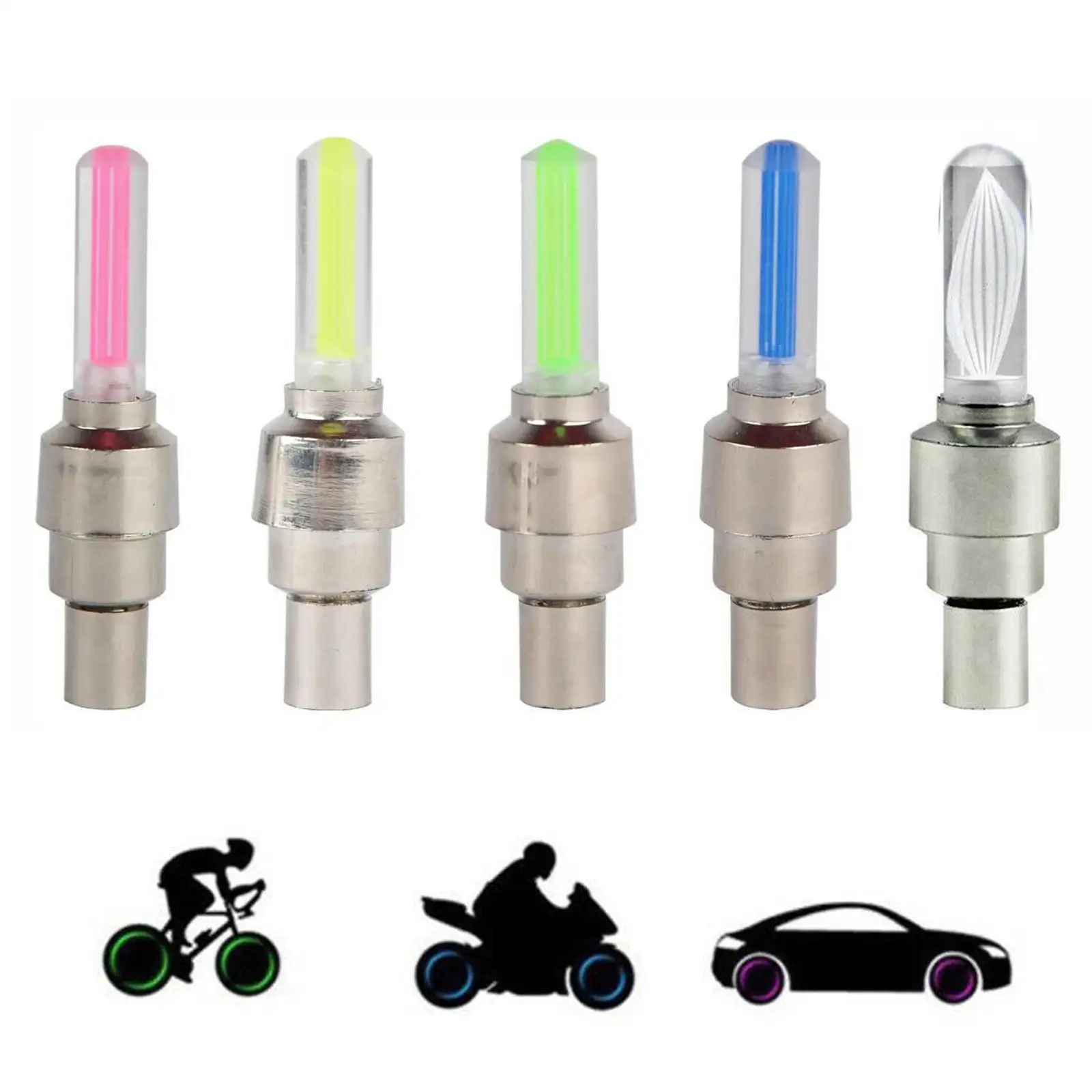 5 색 깜박이 방수 LED 휠 라이트 자전거 타이어 밸브 조명 자동차 자전거 오토바이