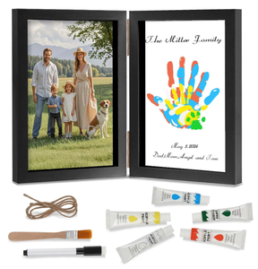 Cadre photo transfrontalier New Spot Couple Family Handprint Flip DIY Home Handprint Table Artisanat en bois - Product Image 4