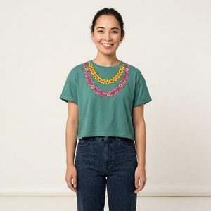 Camisetas Cortas Personalizadas al por Mayor, Camiseta de Algodón de 210 g/m², Impresión de Camisetas, Bordado de Logotipos, Camiseta Corta de Algodón para Mujer - Product Image 1