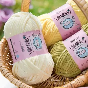 <span class=keywords><strong>Fil</strong></span> <span class=keywords><strong>Chenille</strong></span> Brillant 4.5mm <span class=keywords><strong>Fil</strong></span> Fantaisie 50g 59m DIY <span class=keywords><strong>Crochet</strong></span> Bling <span class=keywords><strong>Fil</strong></span> <span class=keywords><strong>Chenille</strong></span> Brillant - Product Image 4