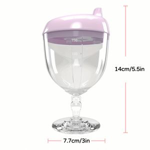 150ml BPA Free Cheerful Birthday Party <b>Cup</b> <b>Plastic</b> Goblet Sippy <b>Cup</b> Wine Glass Beverage Mug Milk Bottle With Lid for Kids: - Product Image 3