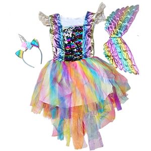 Costume da Principessa <span class=keywords><strong>Rapunzel</strong></span> Blu con Cristalli per Bambine, Abito in Poliestere per Feste di Compleanno e Halloween, Disponibile - Product Image 4
