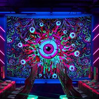 Tapisserie murale en polyester avec papillons de forêt lumineux, légère et facile à accrocher, décoration murale, vente en gros