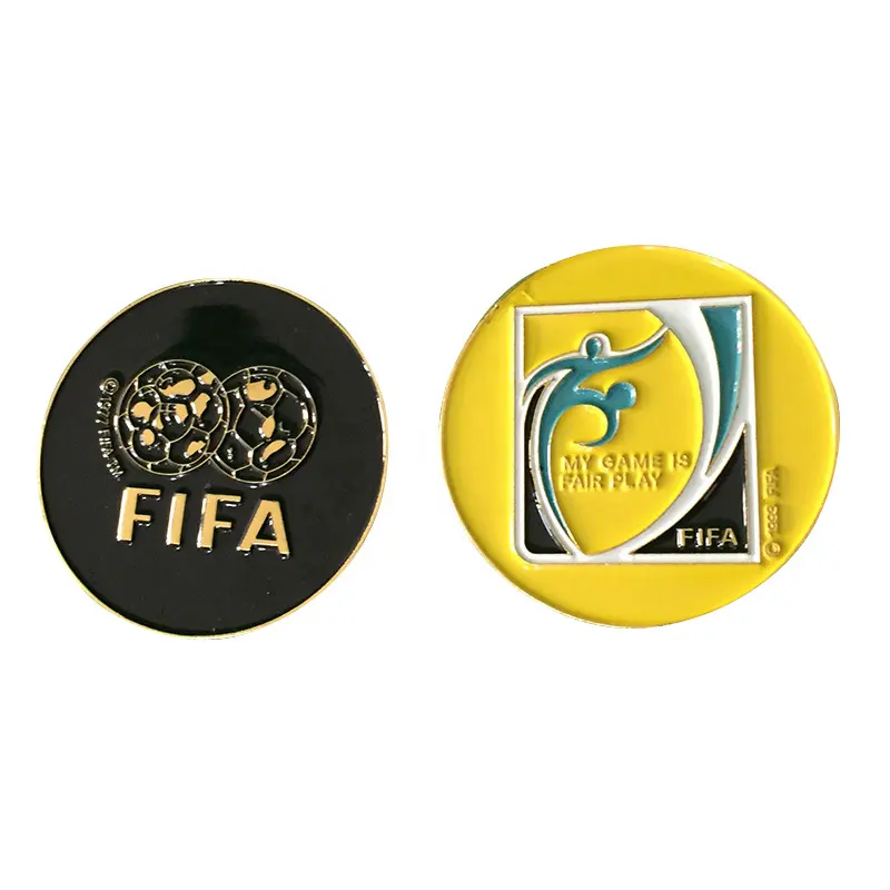 3X Portable Football Coin Soccer Pick Side Toss Coin Training Match Referee Flip 