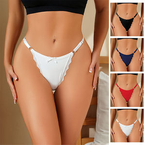 Tanga Blanca para Mujer, Ropa Interior de Encaje con Lazo, Hermosa y Lujosa, para Uso Diario, Económica, en 4 Colores - Product Image 4