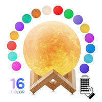 Lampe lunaire 3D rechargeable à distance, 16 couleurs, Offre Spéciale