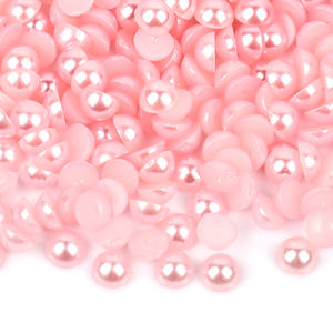 VC venta al por mayor AB colores plástico ABS parte posterior plana perla medio redondo diamantes sueltos DIY accesorios para el cabello diamantes de imitación a granel medias perlas - Product Image 3