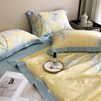 Ensemble de literie de luxe imprimé 100% Tencel, housse de couette douce, drap de lit pour adultes