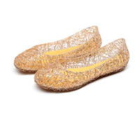 Chaussures plates en PVC pour femmes, OEM ODM, logo personnalisé, respirantes, antidérapantes, ajourées, pour l'été, la plage, décontractées, pour le quotidien et les voyages