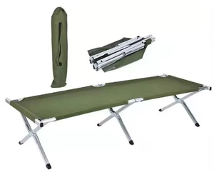 Extra <b>Large</b> Portable Single Sleeping Cot Modern Design Foldable Metal <b>Frame</b> Outdoor Camping Hiking Travel Beach Rest Bedroom Use - Product Image 1