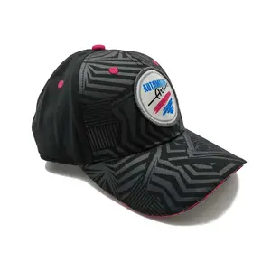 織りパッチ付き高品質カスタム5パネルPUレザーメッシュトラッカー野球帽帽子