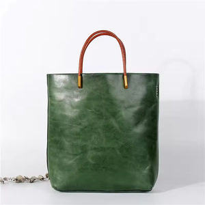 Sac pour femme en cuir de vachette première couche de haute qualité sac à main rétro sac fourre-tout à bandoulière niche design littéraire - Product Image 4