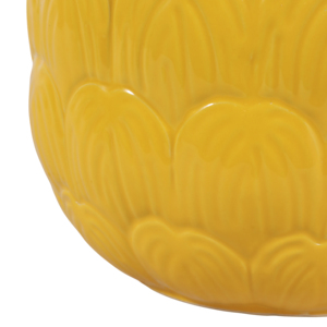 Set di 2 vasi da fiori in ceramica testurizzata, gialli, decorativi, per uso interno ed esterno - Product Image 4