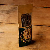Kemasan Plastik Segel Berjendela untuk Biltong, Kantong Plastik Reusable Custom Print untuk Camilan, Kemasan Daging Sapi Kering