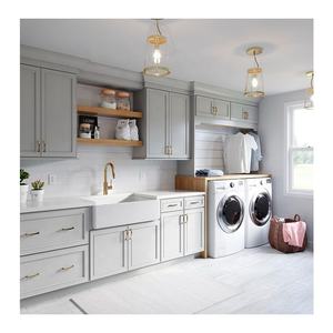 Gabinete de almacenamiento de lavandería personalizado, agitador de fregadero blanco, gabinete de lavandería de baño moderno, tocador - Product Image 2