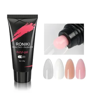 RONIKI Private Label 30/60ml Uñas duras Acabado acrílico Gel concentrado Colores personalizados Gel polivinílico para extensión de uñas