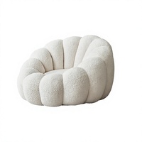 Fauteuil inclinable individuel pivotant en tissu, style minimaliste moderne, motif citrouille, pour la détente, haute densité, modèle Viral Football
