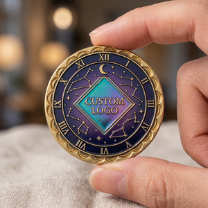 Moneda Conmemorativa Personalizada con Logotipo, Sin Pedido Mínimo, Esmalte Suave, Galvanoplastia, Patrones de Constelaciones, Recuerdo Coleccionable - Product Image 1
