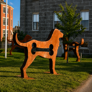 Sculpture de chien <span class=keywords><strong>en</strong></span> acier corten sur mesure, silhouette de <span class=keywords><strong>Labrador</strong></span> Retriever, décoration d'art pour jardin extérieur, parc, sculpture <span class=keywords><strong>en</strong></span> acier corten - Product Image 1