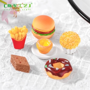 Décorations de jeu et de nourriture, accessoires, matériaux de bricolage en gros, maison pour enfants, gâteau de thé de l'après-midi simulé, hamburger, nourriture - Product Image 3